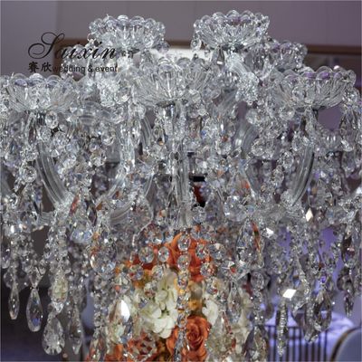 Luxury table decoration 18 arms  full crystal chandeliers candelabra for wedding centerpieces