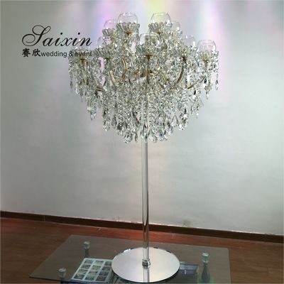 Luxury table decoration 18 arms  full crystal chandeliers candelabra for wedding centerpieces