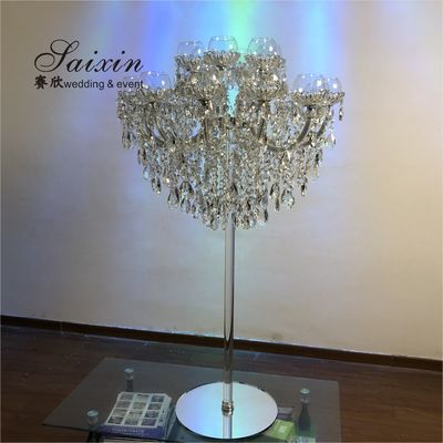 Luxury table decoration 18 arms  full crystal chandeliers candelabra for wedding centerpieces