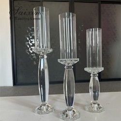 Wedding Centerpiece Supplier Tall Decoration Crystal Candlestick Holder Stand