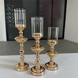 Wholesale Wedding Gold Candle Holder Table Decoration Metal Candlestick Holder Stand