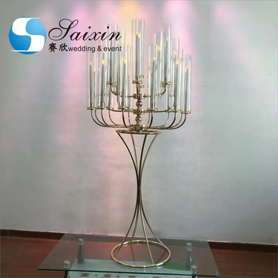 New Design Gold Candelabra Wedding Decoration Party Gift Table Decor 25 Arms Wedding Candelabra Centerpiece