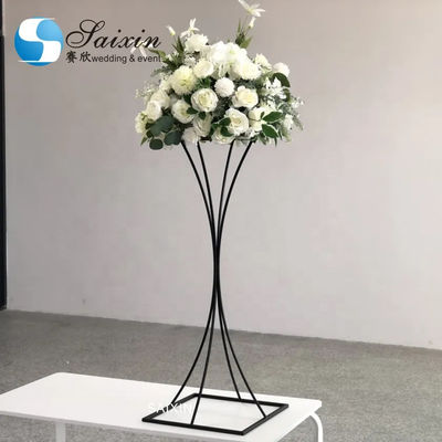 Simple Table Wedding Flower Stand Arrangement Silver Wedding Centerpieces 100cm