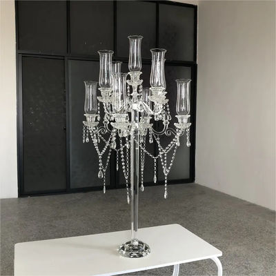 Hot Sale Candelabra 9 Arms Wedding Decor Supplies Tall Centerpiece Stand Wedding Crystal Candelabra