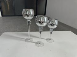 Wedding Part Supplies Glass Candle Holder 3 pcs Set Custom Size Luxury Wedding Decoration Candle Holder