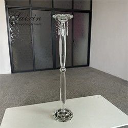 Modern Wedding Flower Stand Crystal Floral Pillar Stand Table Decoration