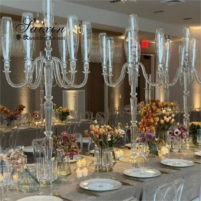 ZT-593 Luxury unique tall crystal candelabra wedding centerpieces