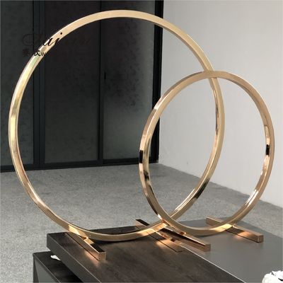 ZT-354 New wedding centerpieces gold metal round arch flower stand for event decor equipment