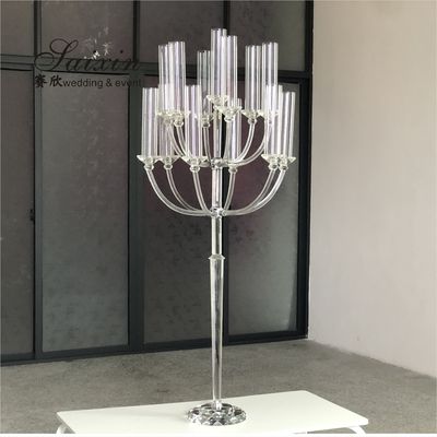 13 Arms Crystal Glass Candelabra Coloured Tall Glass Candelabra Wedding 160cm