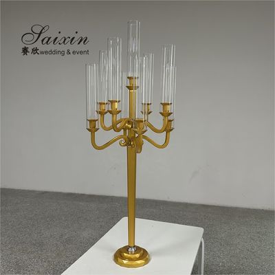 120CM Crystal Glass Candelabra 9 Arms Tall Crystal Candlesticks