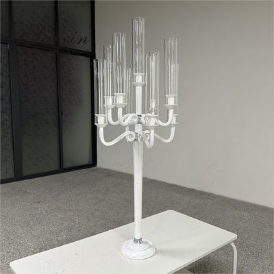 120CM Crystal Glass Candelabra 9 Arms Tall Crystal Candlesticks