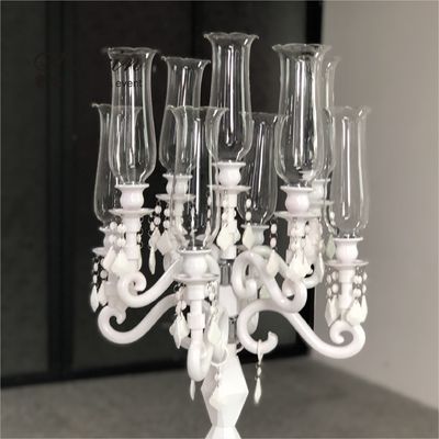 Blue Crystal Candelabra 9 Arm Crystal Chandelier Candlesticks Table Decoration