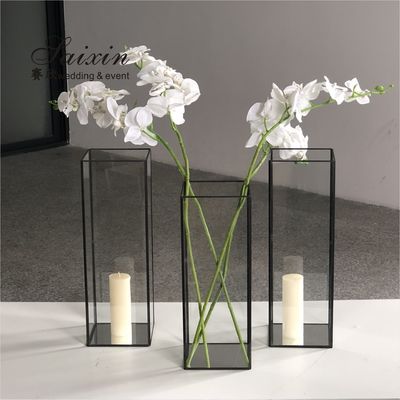 Black Wedding Candle Holder Centerpieces Candelabra For Table 40cm 45cm