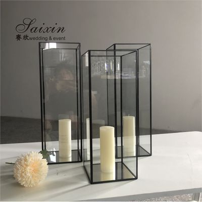 Black Wedding Candle Holder Centerpieces Candelabra For Table 40cm 45cm