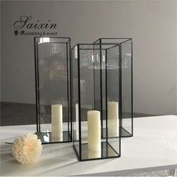 Black Wedding Candle Holder Centerpieces Candelabra For Table 40cm 45cm