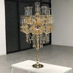 16 Arms Crystal Glass Candelabra Floor Lamp Clear Crystal Flower Candle Holder