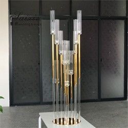 New Design Crystal Candelabra 12 Arms Tall Wedding Decoration Gold Wedding Centerpiece Candelabra