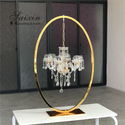 ZT-407V Wholesale event decoration oval support crystal chandelier centerpieces