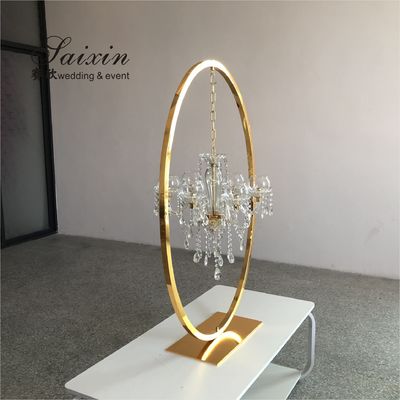 ZT-407V Wholesale event decoration oval support crystal chandelier centerpieces