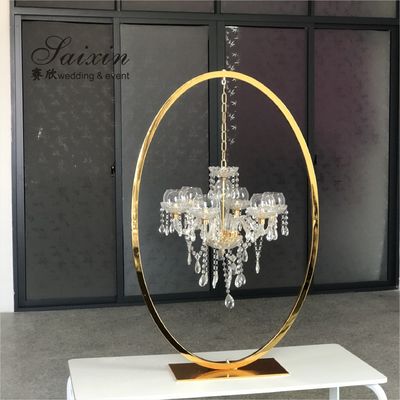 ZT-407V Wholesale event decoration oval support crystal chandelier centerpieces