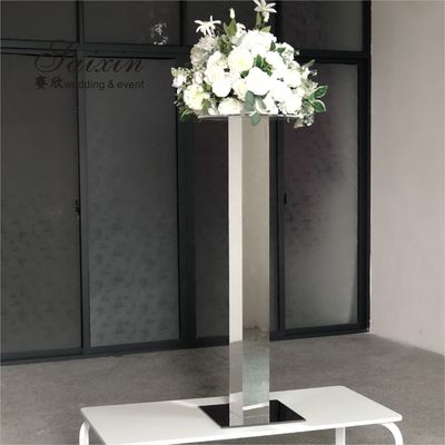 ZT-564 Wholesale Hot Sale Event Wedding Centerpieces Tall Gold Mirror Pillar Flower Stand