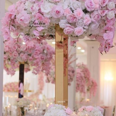 ZT-564  Luxury high White Pillar tree stand acrylic flower arrangement stands wedding table decoration