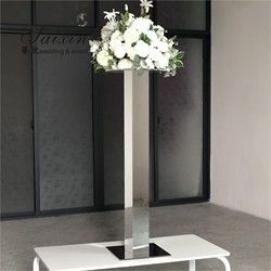 ZT-564  Luxury high White Pillar tree stand acrylic flower arrangement stands wedding table decoration