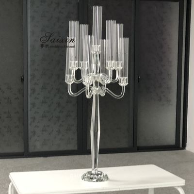 9  Candle Crystal Glass Candelabra  Centerpieces Table Decoration 120cm