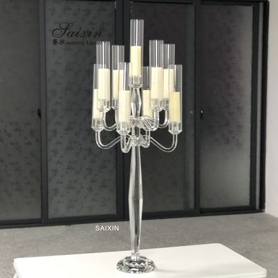 9  Candle Crystal Glass Candelabra  Centerpieces Table Decoration 120cm