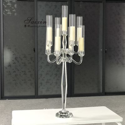 9  Candle Crystal Glass Candelabra  Centerpieces Table Decoration 120cm
