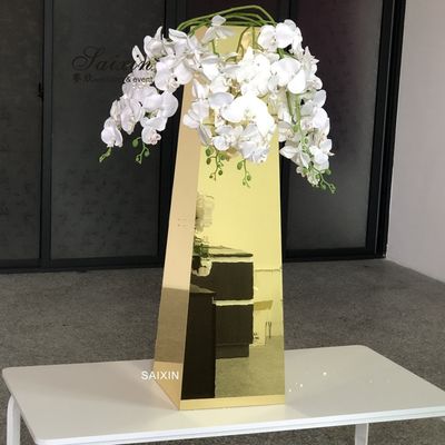 ZT-566 New design wedding centerpiece gold mirror pillar for flower arrangement