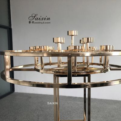 ZT-563 Luxury Wedding Centerpiece 13 arms candle holders with flower arrangements hurricanes gold candle stands