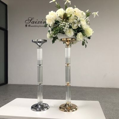 ZT-562 New design wedding centerpiece crystal pillar and flower supports stand