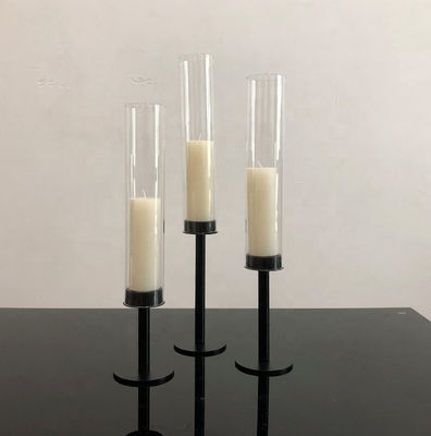 Black Metal Taper Candle Holders Candlesticks Candelabra 3 Pcs Set 54cm