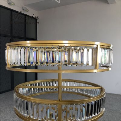 3 Three Layer Crystal Gold Wedding Flower Stands Decoration Centerpieces Tall 150cm