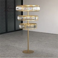 3 Three Layer Crystal Gold Wedding Flower Stands Decoration Centerpieces Tall 150cm