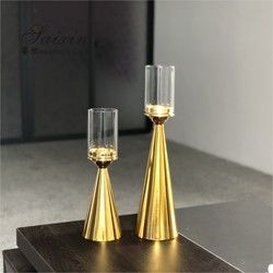 Gold Crystal Candle Holder Set Candlestick A Set Of 4 Pieces Champagne 55cm