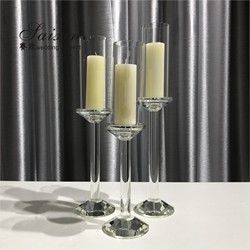 ZT-046 Wholesale wedding event decor 3 pieces set crystal glass candlesticks