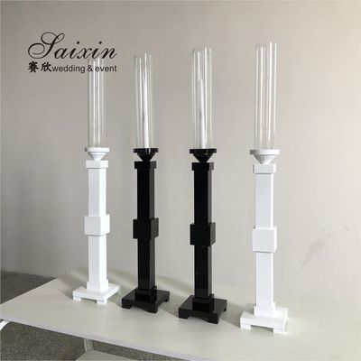 New design single pillar crystal candlesticks for wedding party decoration