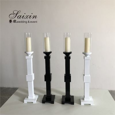 New design single pillar crystal candlesticks for wedding party decoration