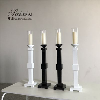 New design single pillar crystal candlesticks for wedding party decoration