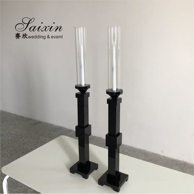 New design single pillar crystal candlesticks for wedding party decoration