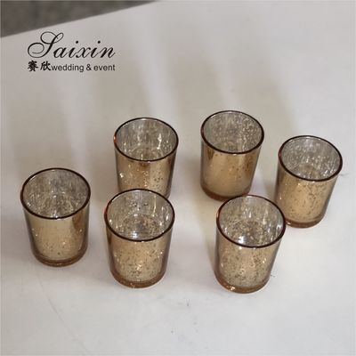 Decorating Votive Candle Holders For Wedding Event Small Glass Cup Glitter Personalized
