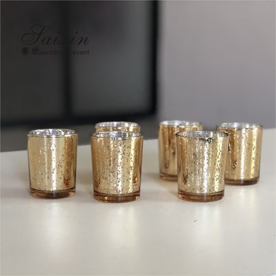 Decorating Votive Candle Holders For Wedding Event Small Glass Cup Glitter Personalized