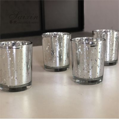 Decorating Votive Candle Holders For Wedding Event Small Glass Cup Glitter Personalized