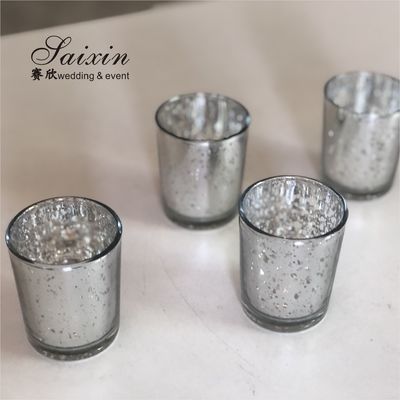 Decorating Votive Candle Holders For Wedding Event Small Glass Cup Glitter Personalized
