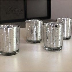 Decorating Votive Candle Holders For Wedding Event Small Glass Cup Glitter Personalized