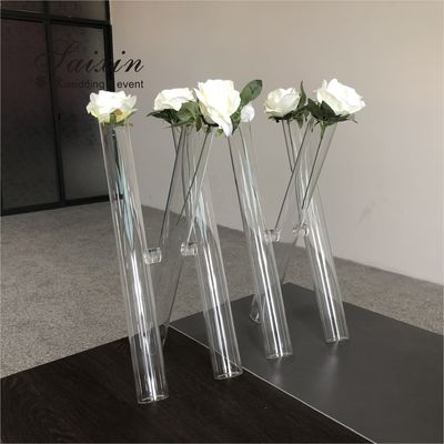 Large Tall Glass Vases For Wedding Centerpieces 3pcs Set Clear Cylinder Flower Stand