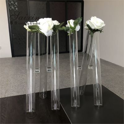 Large Tall Glass Vases For Wedding Centerpieces 3pcs Set Clear Cylinder Flower Stand