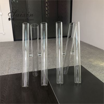 Large Tall Glass Vases For Wedding Centerpieces 3pcs Set Clear Cylinder Flower Stand